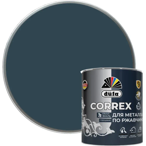 Грунт-эмаль Dufa CORREX 3 в 1 для металла по ржавчине RAL-7024 графитовый серый