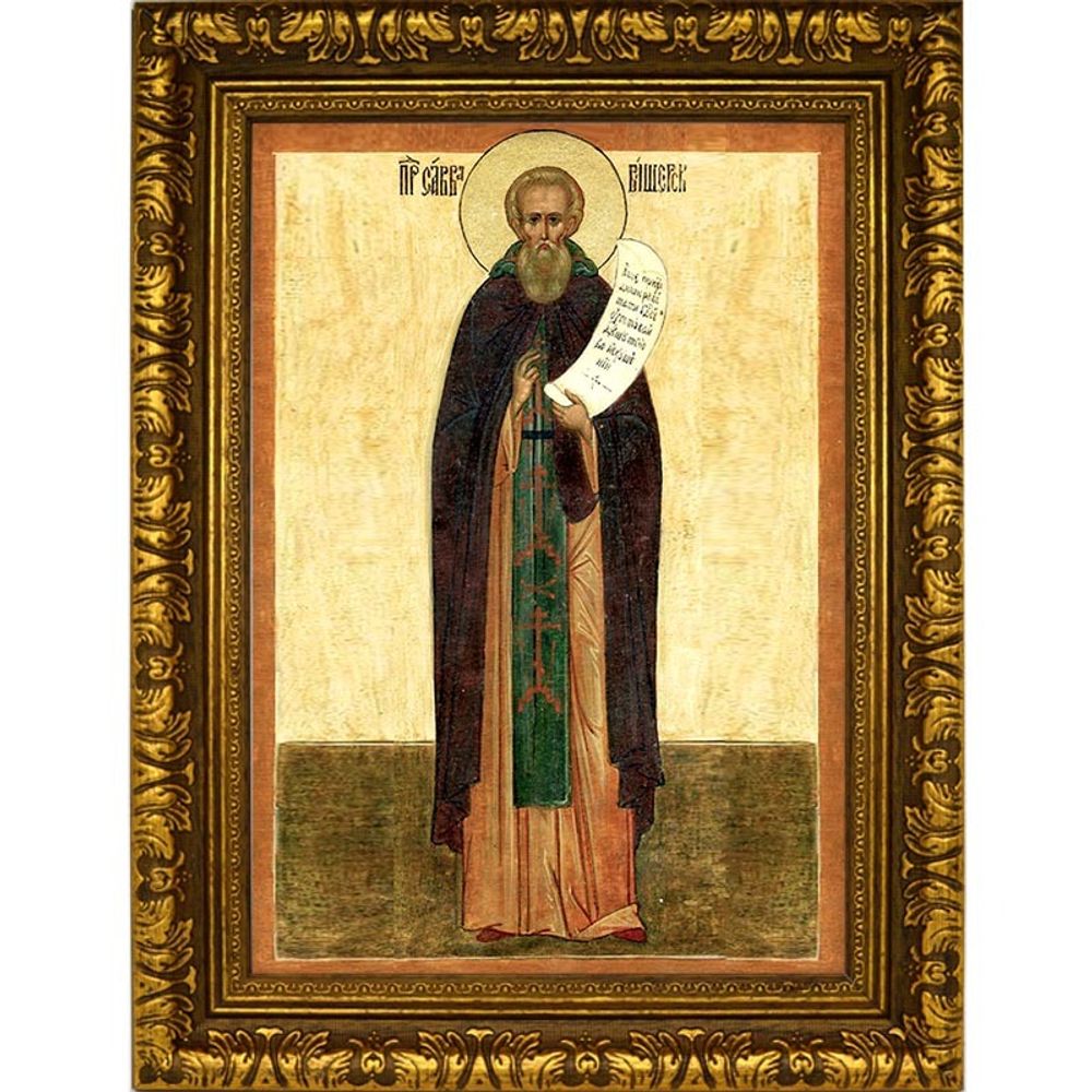 Савва Вишерский, Новгородский Преподобный. Икона на холсте.