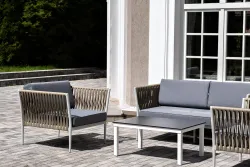 "Касабланка" лаунж-зона плетеная из роупа 4-местная, цвет серый