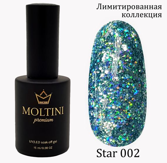 Гель-лак Moltini Premium STAR 002, 15 ml