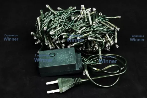 Светодиодная нить 26 м., 220V, 400 разноцветных LED ламп, контроллер, черный провод, Winner (m.01.5B.400-)