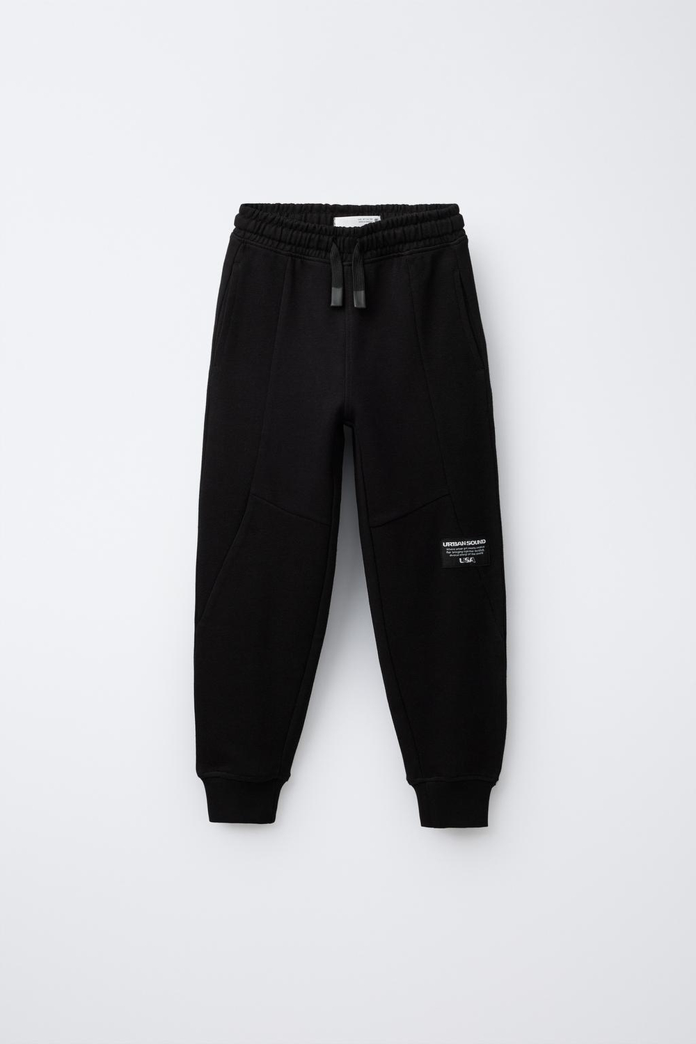 ZARA БРЮКИ-ДЖОГГЕРЫ ИЗ ТКАНИ ИНТЕРЛОК, ЧЕРНЫЙ