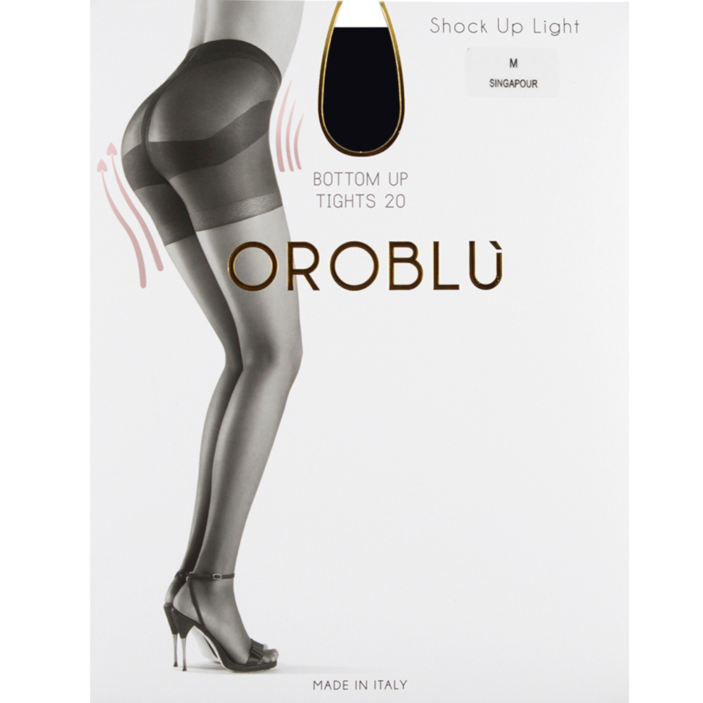 Женские колготки корректирующие черные OROBLU Shock Up, 20 ден Bottom up VOBC01031