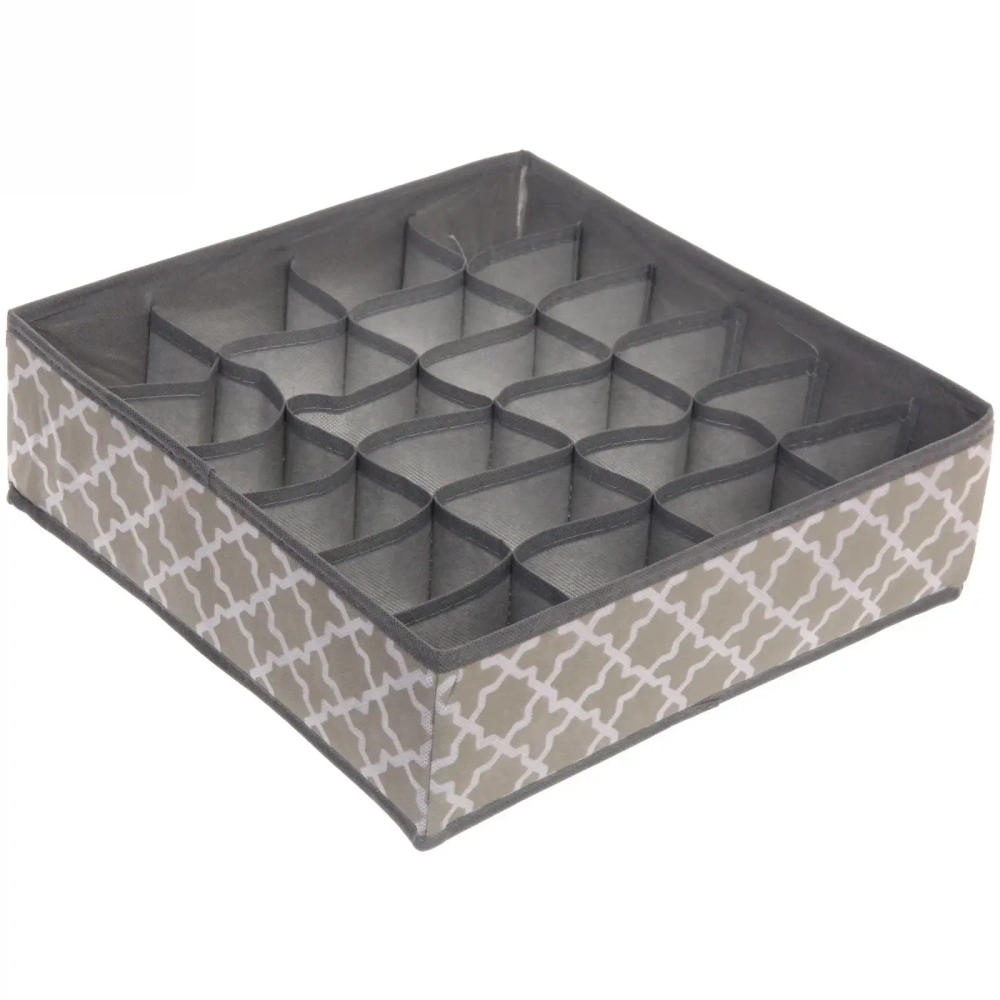 Кофр - органайзер для хранения вещей «ЛОККИ», цвет бежевый, 24 отделения, 32*32*10см