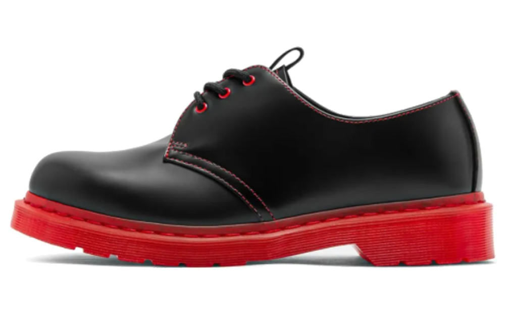 CLOT x Dr.Martens Martin 1461 Leather Fashion Simple Casual Shoes Men's Black Red