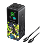 Внешний аккумулятор Ugreen Nexode Genshin Impact Edition (20000 мА·ч) (PB721) Проводная зарядка: 2 USB-C, USB-A. Беспроводная зарядка: нет. Есть дисплей, поддержка PD 3.0, QC 3.0, PPS, AFC, SCP и FCP. Энергоёмкость — 72 Вт·ч. Максимальная выходная мощност