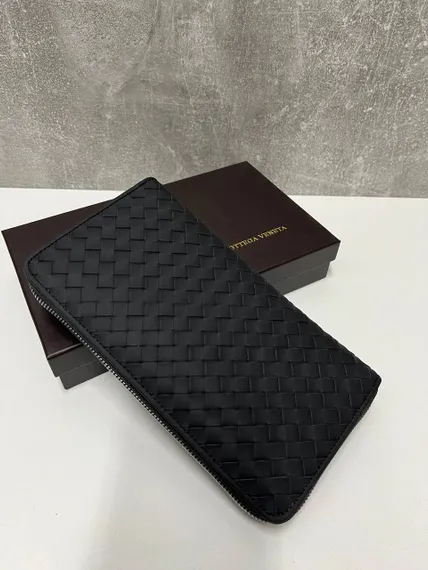 Кожаное портмоне Bottega Veneta черный