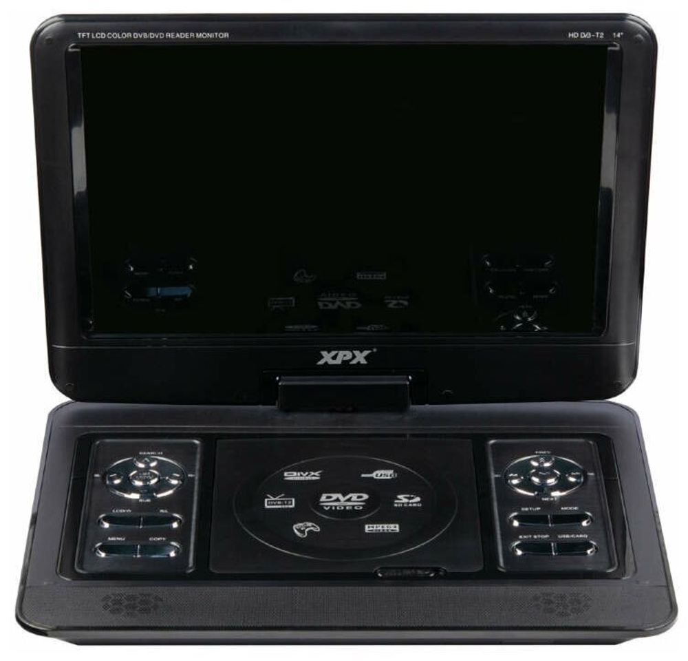 Портативный DVD плеер XPX EA-1369L с цифровым тюнером DVB-T2 14
