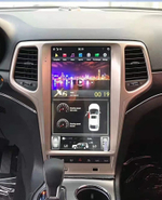 Магнитола для Jeep Grand Cherokee 2013-2021 (цвет шампань) - Carmedia ANS-1823G вертикальный монитор 13.6" в стиле "Тесла" на Android 10, 4ГБ-64ГБ, SIM-слот, CarPlay