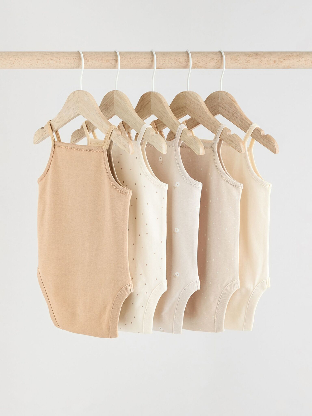 Боди без рукавов для малышей Next E58-045, 5 шт., Бежевый