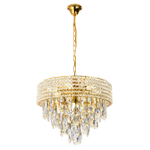 Люстра подвесная 8x40Вт Е14, металл/хрусталь, золото/прозрачный