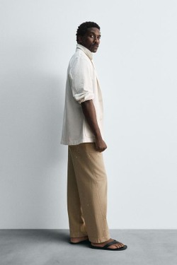 ZARA БРЮКИ С БРЫЗГАМИ КРАСКИ ЛИМИТИРОВАННАЯ СЕРИЯ, ПЕСОЧНЫЙ