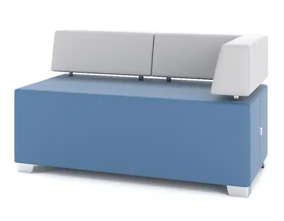 Секция 2-х местная правая (с прямоугольной спинкой) 130*65*75