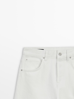 Massimo Dutti Джинсы свободного кроя со средней посадкой, белый