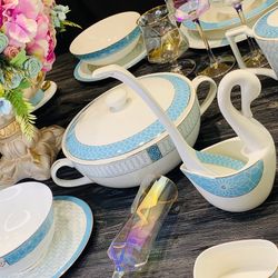 Lenardi 145-300 Обеденный сервиз 28пр. ТИФФАНИ в под.уп.(х2)Костяной фарфор