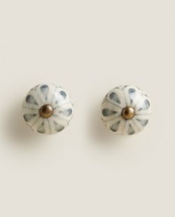 ZARA HOME МЕБЕЛЬНАЯ РУЧКА В ФОРМЕ ЦВЕТКА (НАБОР ИЗ 2 ШТ.), СИНИЙ