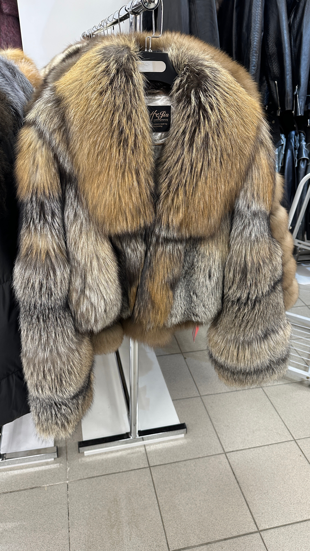 Шуба - кроп из лисы «крестовка» 45см