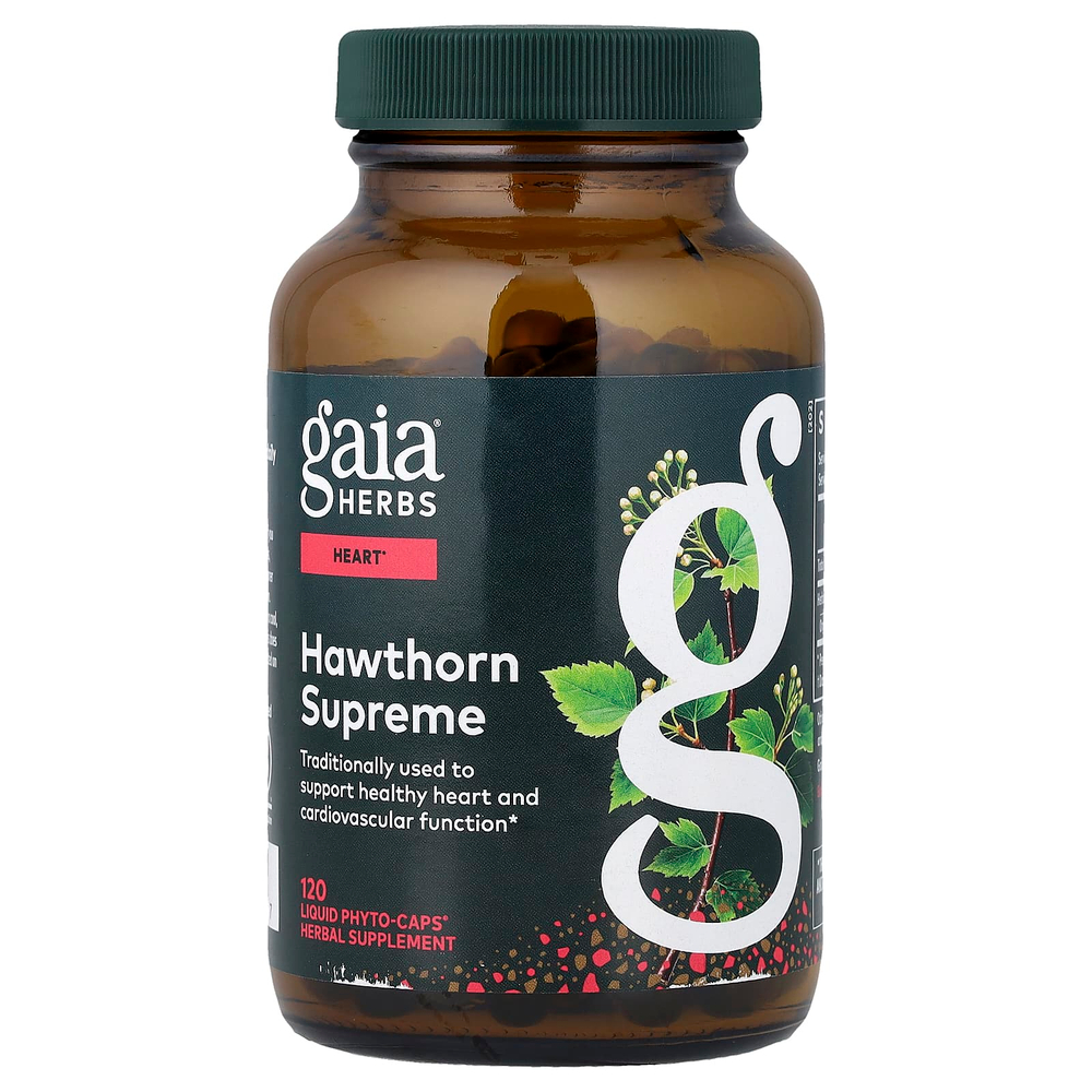 Gaia Herbs, Hawthorn Supreme, 120 капсул Liquid Phyto-Caps (500 мг в 1 капсуле)