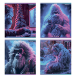 Тетрадь 48л., А5, клетка, Alingar "Big foot, Neon", скрепка, мелованный картон (стандарт), блок офсет, 4 дизайна в пленке т/у