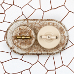 Выключатель 2-х клавишный, керамика, цвет песочное золото B1-202-04