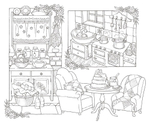 Wonderful houses in an imaginary world by Mona. Coloring book