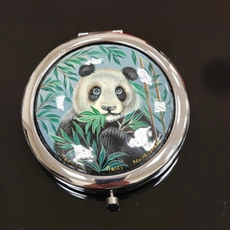Двустороннее зеркало "Панда" с ручной росписью