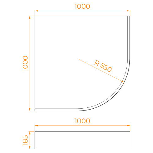 Экран для поддона RGW NP/STYLE (1000x1000)