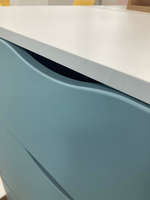 Комод 5 ящиков со штангой и дверкой МДФ белый/ниагара