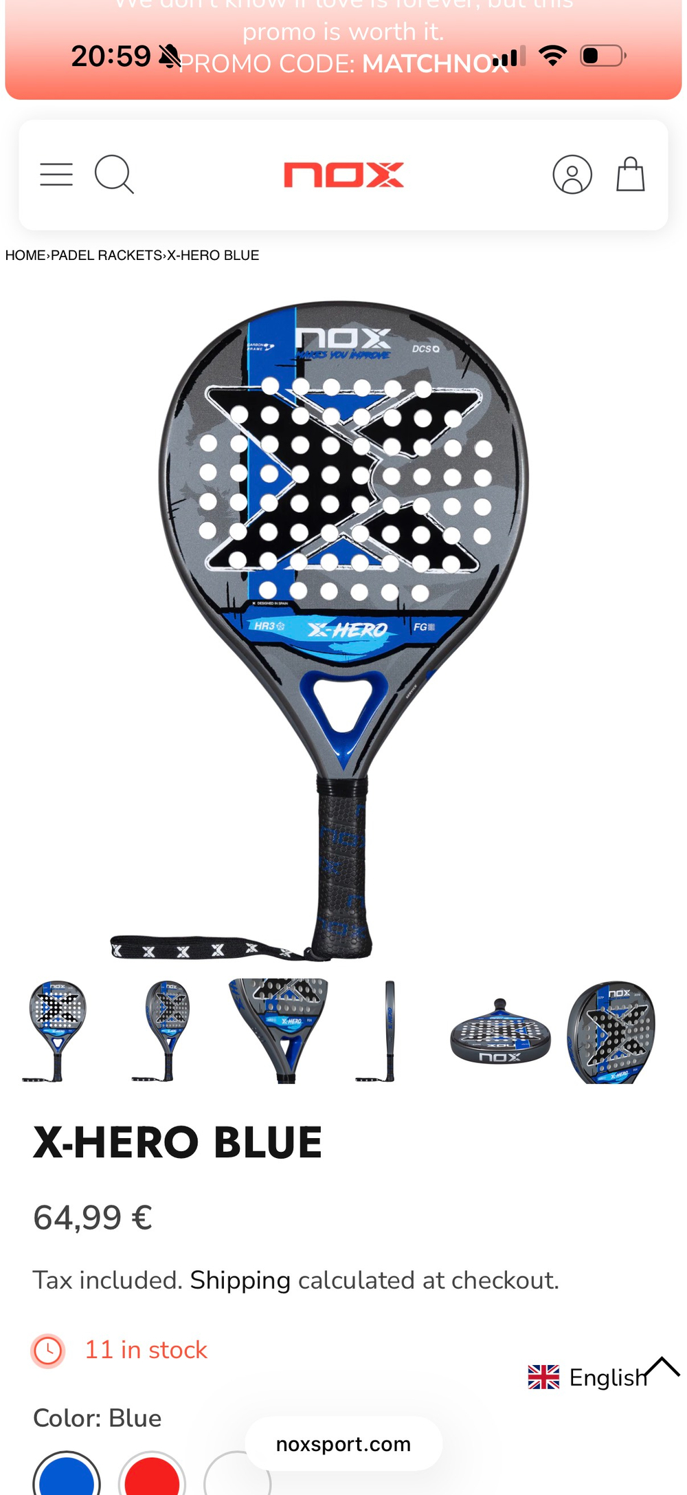 NOX, ES, PALA X-HERO BLUE (2026), Padel Racket