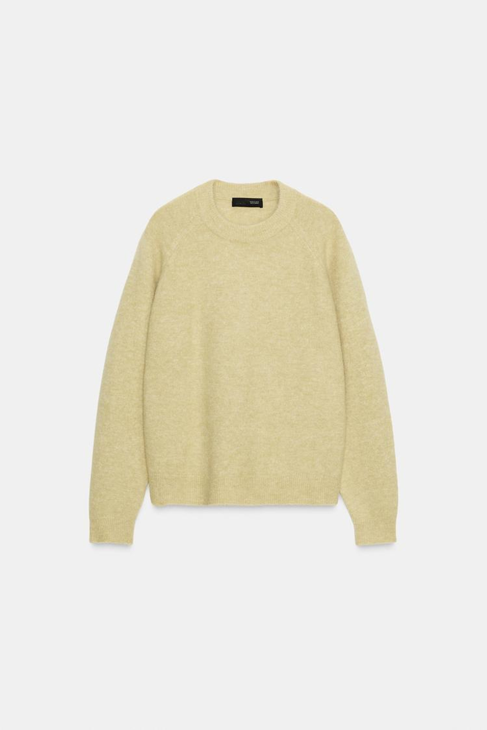 ZARA СВИТЕР ИЗ ШЕРСТИ И АЛЬПАКИ, СВЕТЛО-ЗЕЛЕНЫЙ