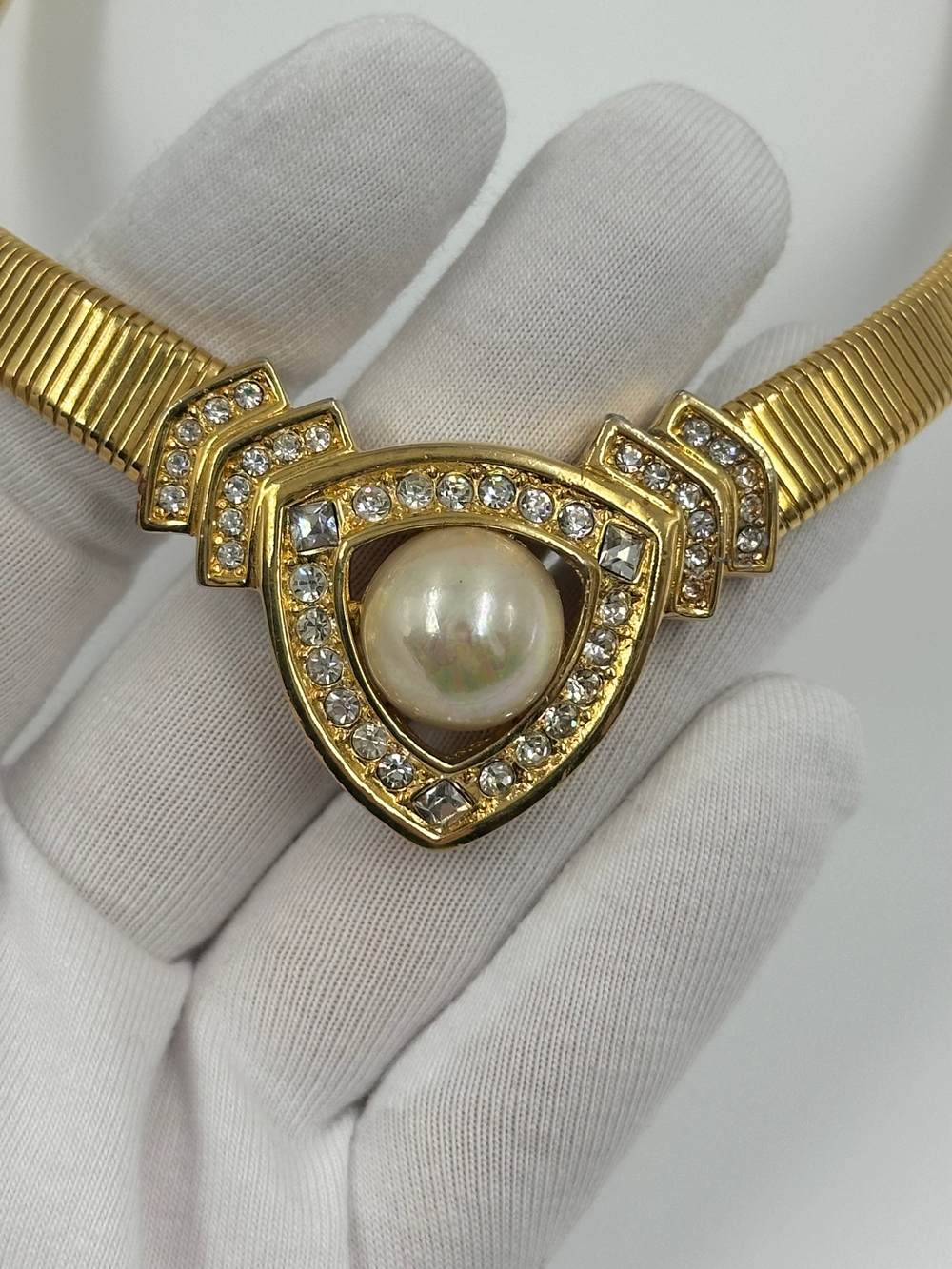 Колье с «жемчугом» и кристаллами Christian Dior