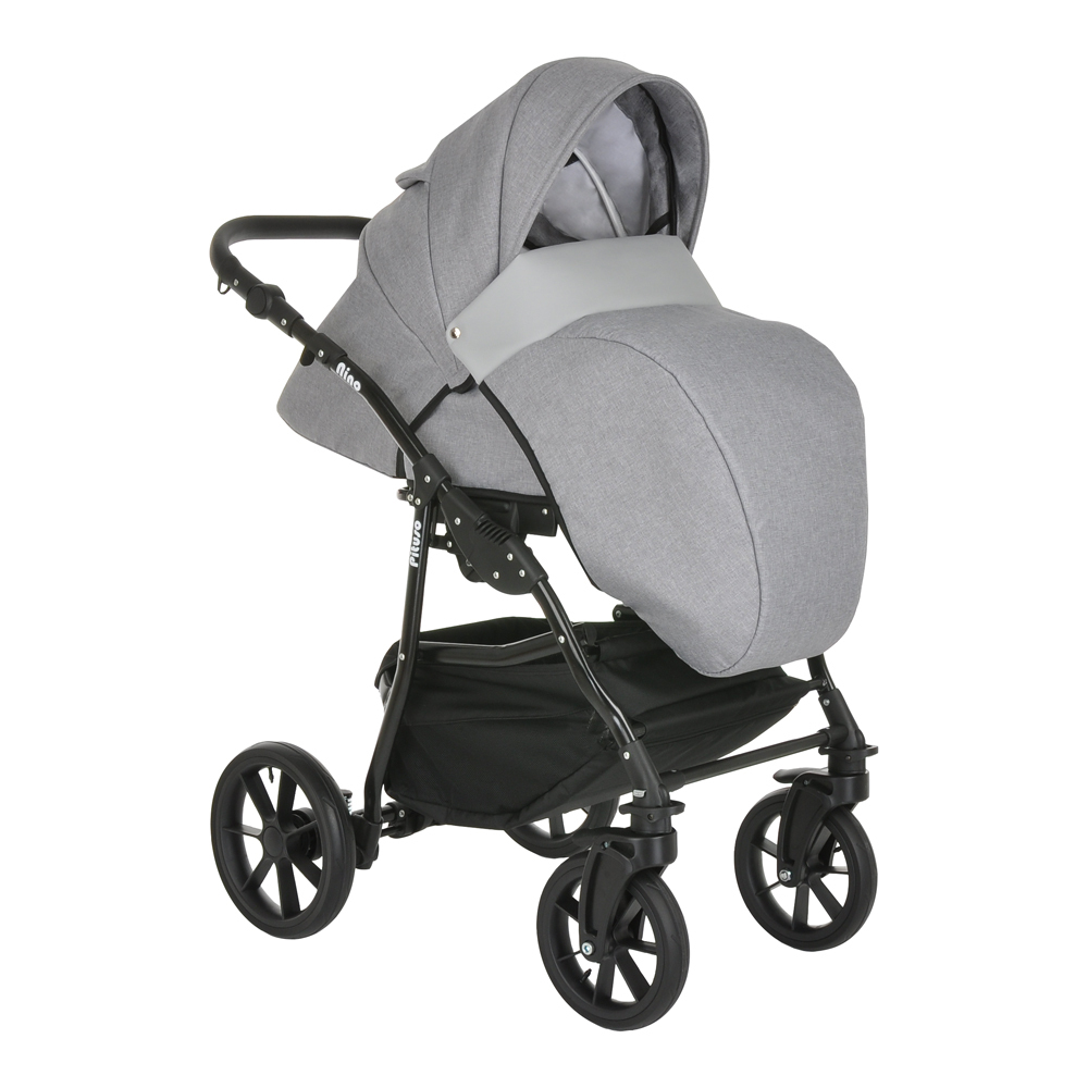 PITUSO Коляска 2 в1 Nino  короб+прогулка Silver Mountain+Кожа Grey