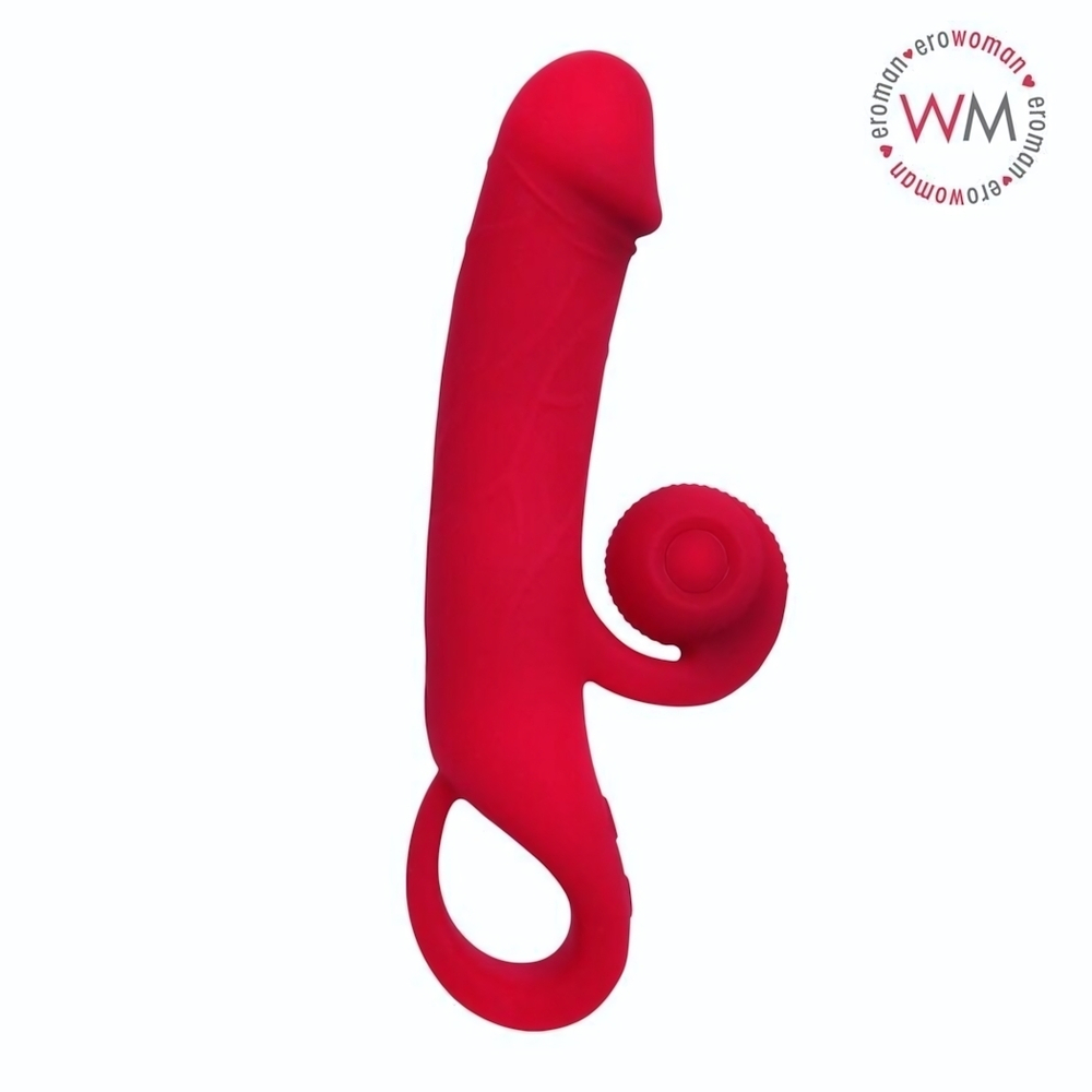 Малиновый вибратор-кролик - 20 см. (Цвет: малиновый)