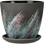 Горшок керамический Живопись черный крокус №2