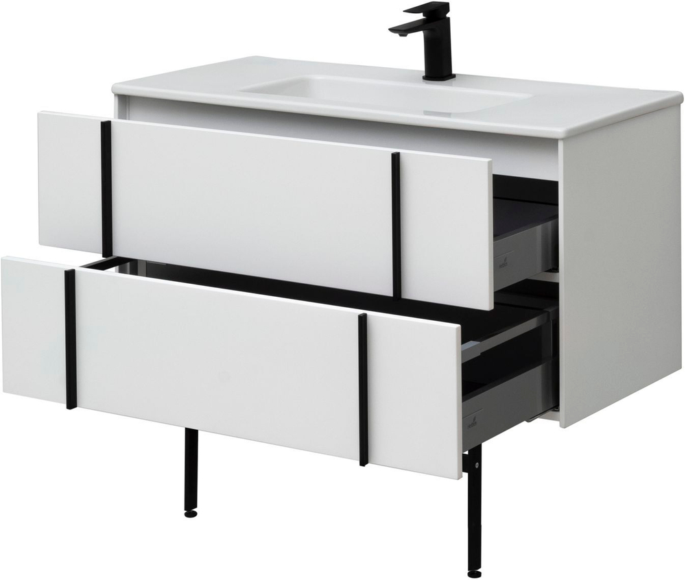 Тумба с раковиной Allen Brau Reality 100 см 1.32007.WM матовый белый