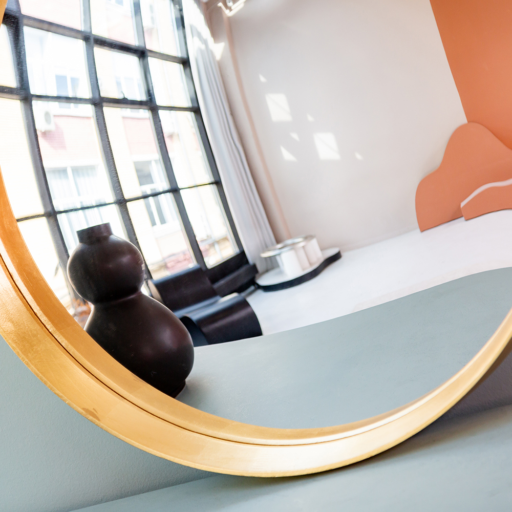 Зеркало настенное Объект мечты Зазеркалье Хогард Голд версия L fish-eye OM-21092110