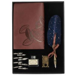GAEM Набор подарочный: ручка перьевая, 8 наконечников, чернильница, держатель, блокнот, L20,5 W28,5 H4 см