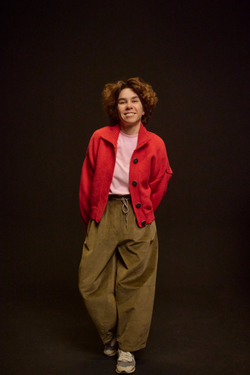 Брюки-бананы из вельвета, хаки