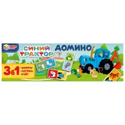 Домино пласт "Умные игры" математическое. Считаем до 5. Синий трактор