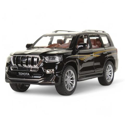 Модель ин. мет. "Toyota Land Cruiser Prado" 21см, свет-звук 21см, двери, черный, коробка CZ124-R (Техно