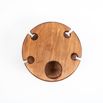 Винный столик из древесины кедра со съемной чашкой на ножках. VN6