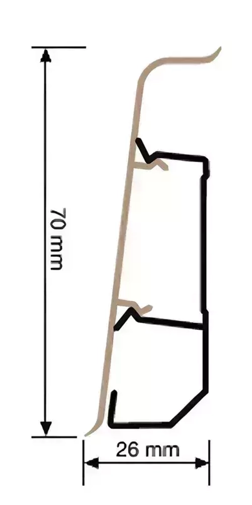 Плинтус ПВХ Aberhof ABF-70 7131 Дуб Филадельфия 70x26х2200 мм