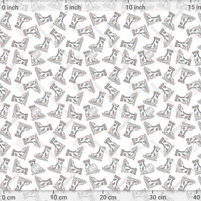 Разноцветные коньки с елочками на белом фоне. by Alexandra Kirichenko Studio 469 DPI