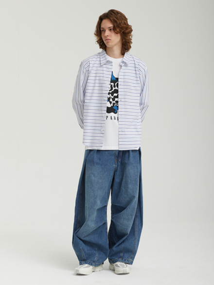 Мужская Рубашка Striped Logo