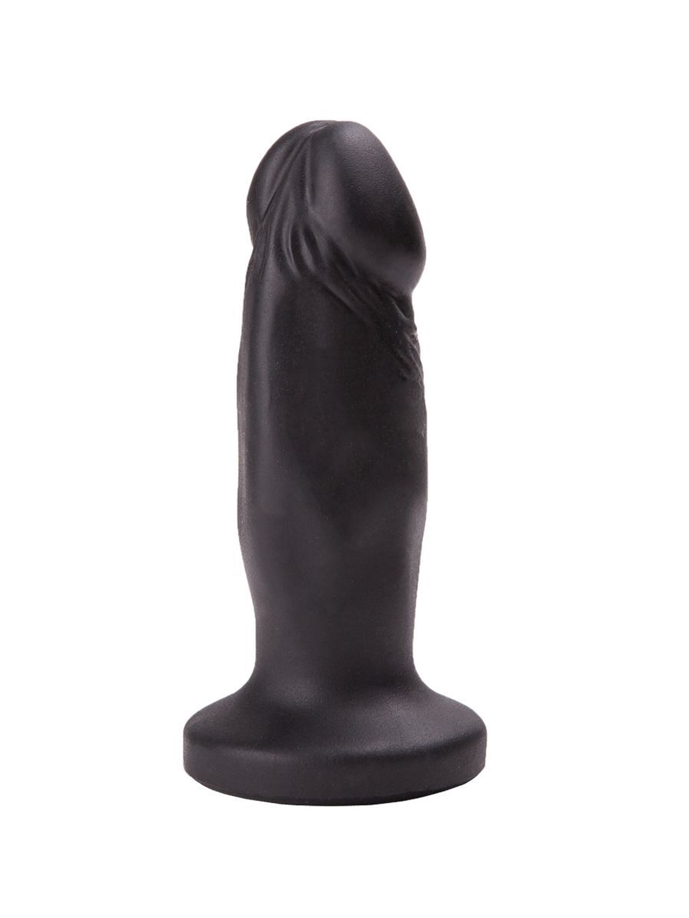 Чёрный анальный фаллос с ограничительным основанием - 12 см. (Цвет: черный)