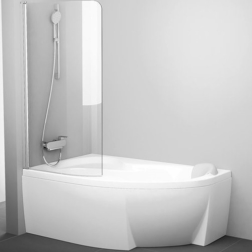 Шторка на ванну Ravak Chrome CVSK1 Rosa 140/150 L 7QLM0U00Y1 профиль Сатин стекло Transparent