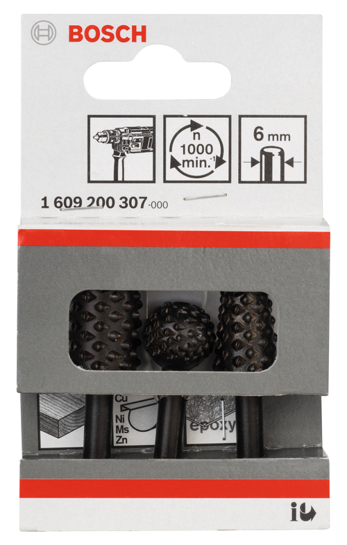 Набор шарошек 3 шт. BOSCH 1609200307