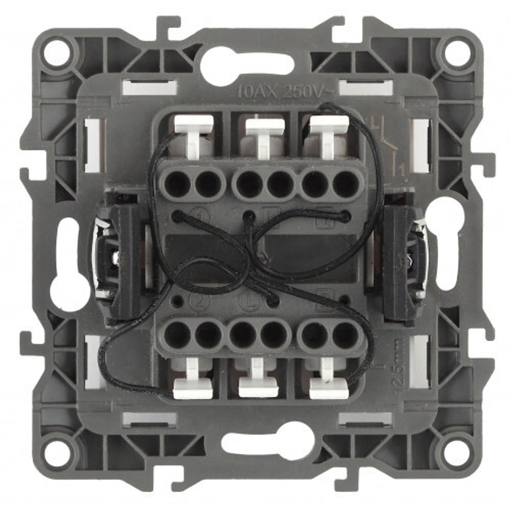 12-1105-02 ЭРА Выключатель двойной с подсветкой, 10АХ-250В, IP20, Эра12, слоновая кость