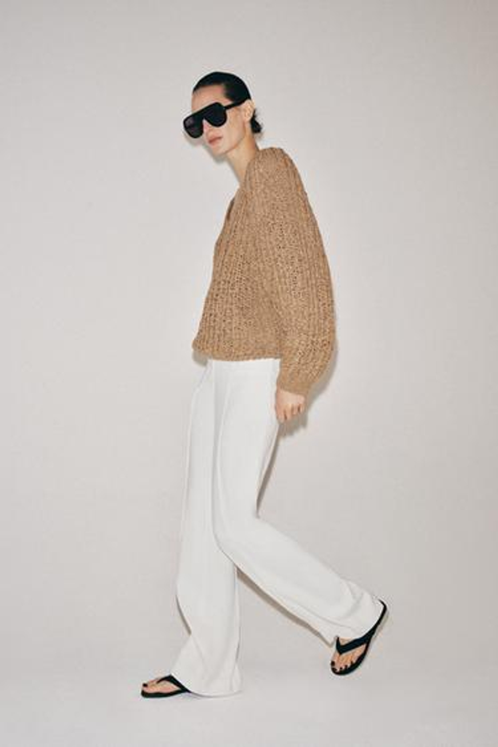 Свитерок из трикотажа с вязаной тесьмой - ZARA