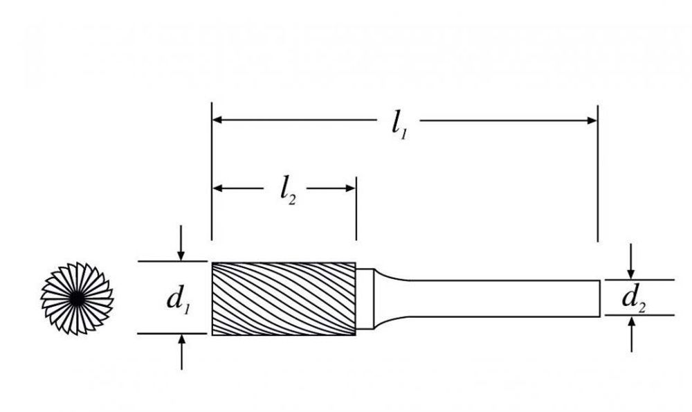 Бор-фреза SB-42ML3 цилиндрическая с заточенным торцом 27328